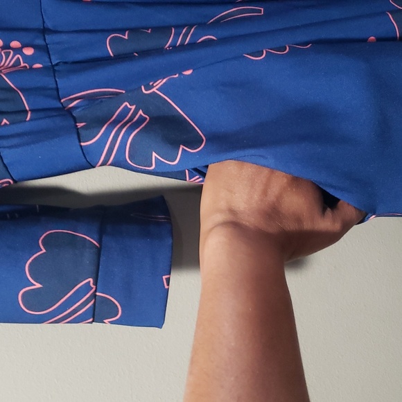 Women's Floral Evening Flare Vintage Midi Dress 3/4 Sleeve with Pockets - Picture 11 of 15